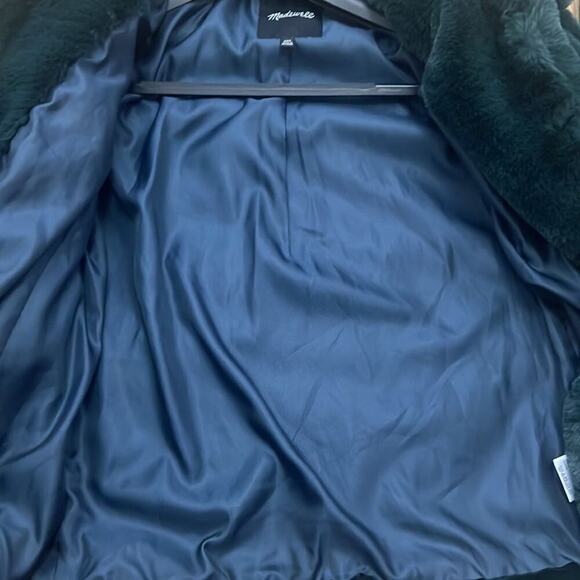 MADEWELL GREEN FAUX FUR JACKET SIZE XXS‎ - Picture 7 of 7